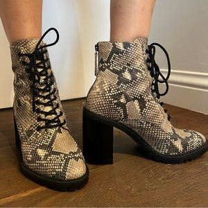 Dolce Vita Snake Print Platform Boots